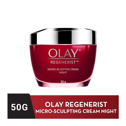 Olay Regenerist Micro-Sculpting Night Cream 50g – Firming Moisturiser that Reduces Wrinkles & Improves Skin Elasticity