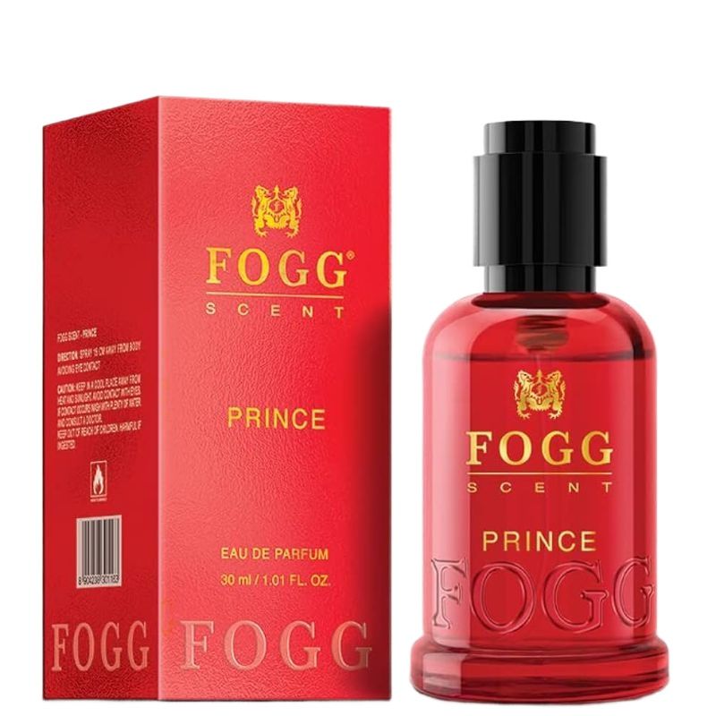 Fogg Scent Prince Perfume Eau de Parfum 30ml - Long Lasting Fresh Fragrance Spray for Men, Compact Travel Size