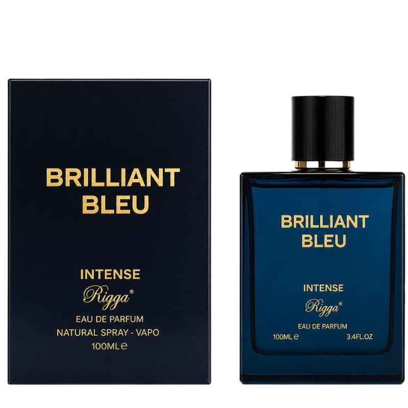 Rigga Brilliant Bleu Intense Eau De Parfum 100ml – Long Lasting Fresh Aquatic Woody Fragrance Perfume for Men Strong Masculin