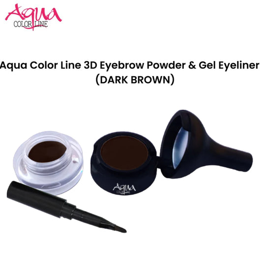 Aqua Color Line 3D Eyebrow Powder & Gel Eyeliner (DARK BROWN)