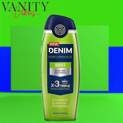 Denim Performance Boost Body and Face Wash X 3 Triple Invigorating 400ml