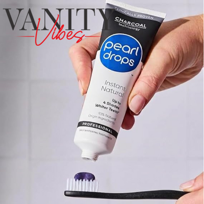 Pearl Drops Instant Natural White Activated Charcoal Toothpaste 75ml - Whitening Toothpaste for Daily Oral Care