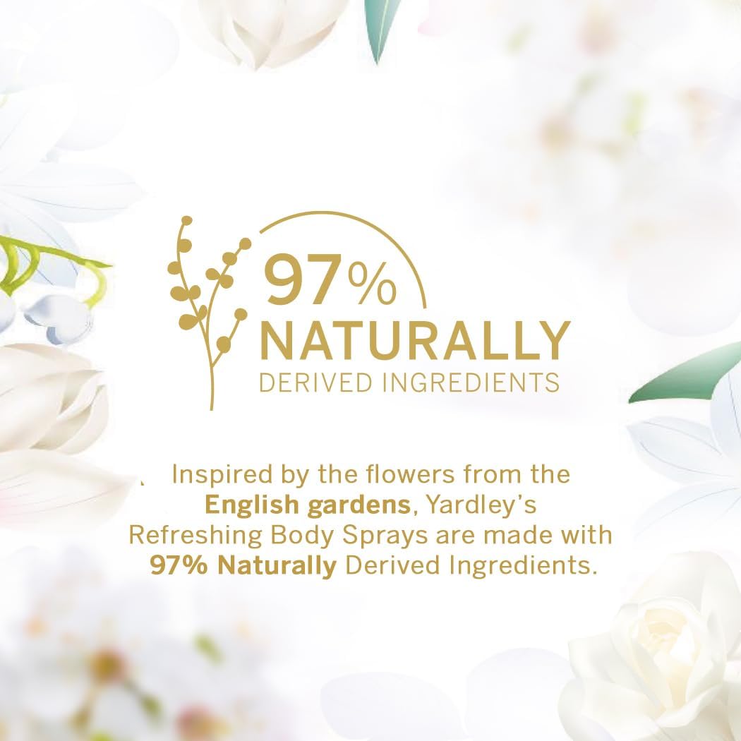 Yardley London Imperial Jasmine Body Spray for Women 150ml - Elegant Floral Jasmine Fragrance Mist with Warm Musk & Amber Not