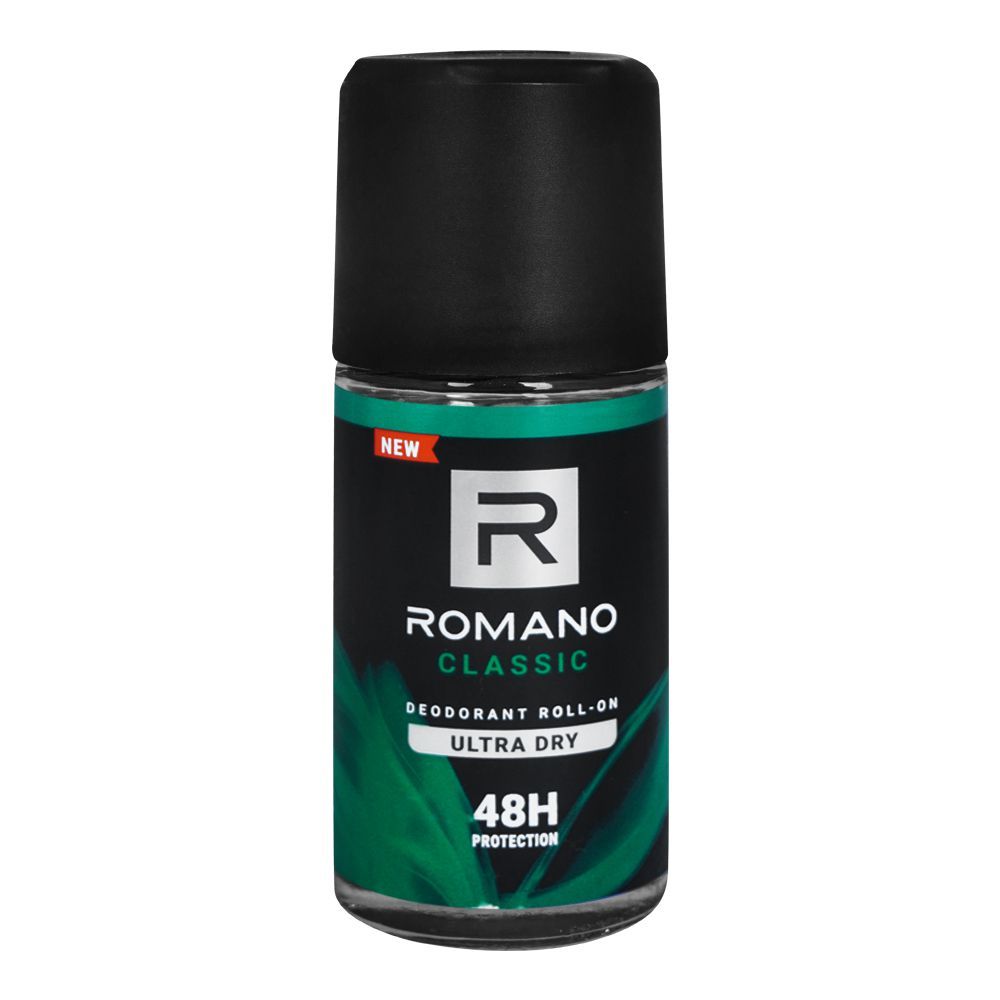 Romano Classic Antiperspirant Roll-On 50ml - Long Lasting Anti Perspirant Deodorant for Men with Sweat Control, Fresh Masculi