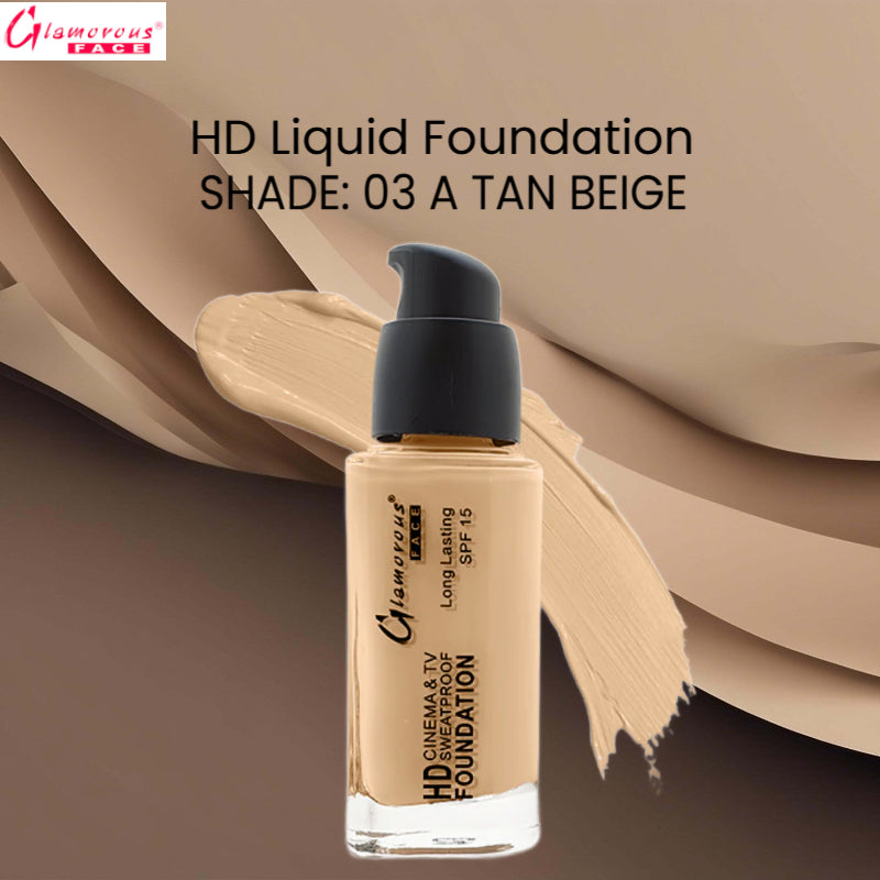 Glamorous Face HD Liquid Foundation (03 A Tan Beige)