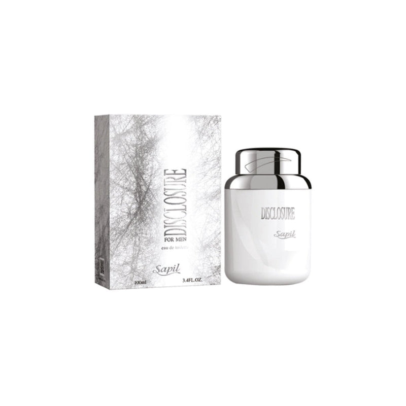 Sapil Disclosure White Eau de Toilette for Men 100ml - Long Lasting Fresh Citrus Woody Fragrance Perfume with All Day Confide