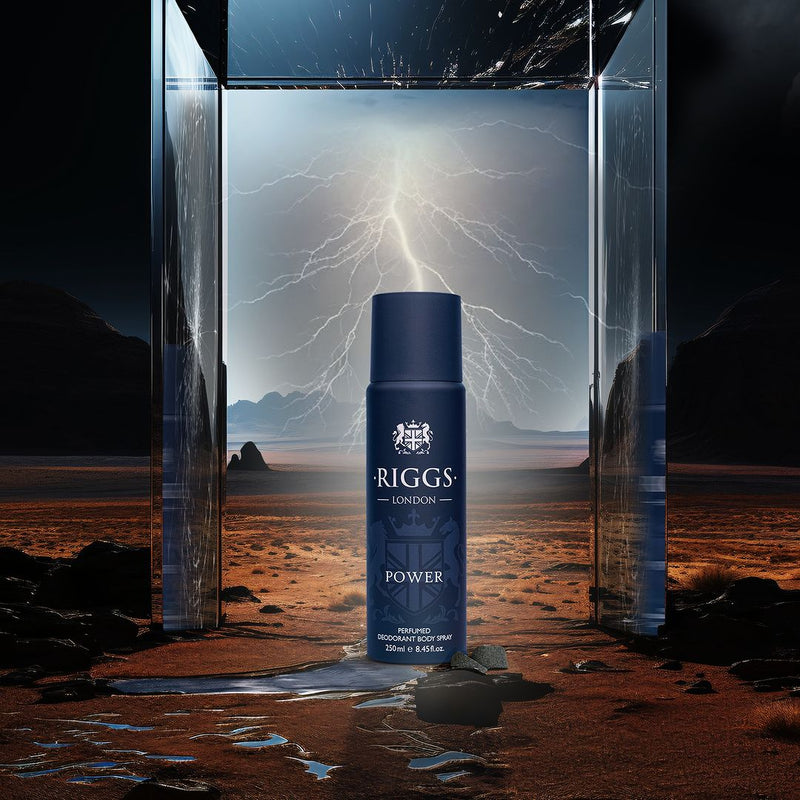 Riggs London Power Perfumed Deodorant Body Spray 250ml Long-Lasting Bold & Energetic Fragrance