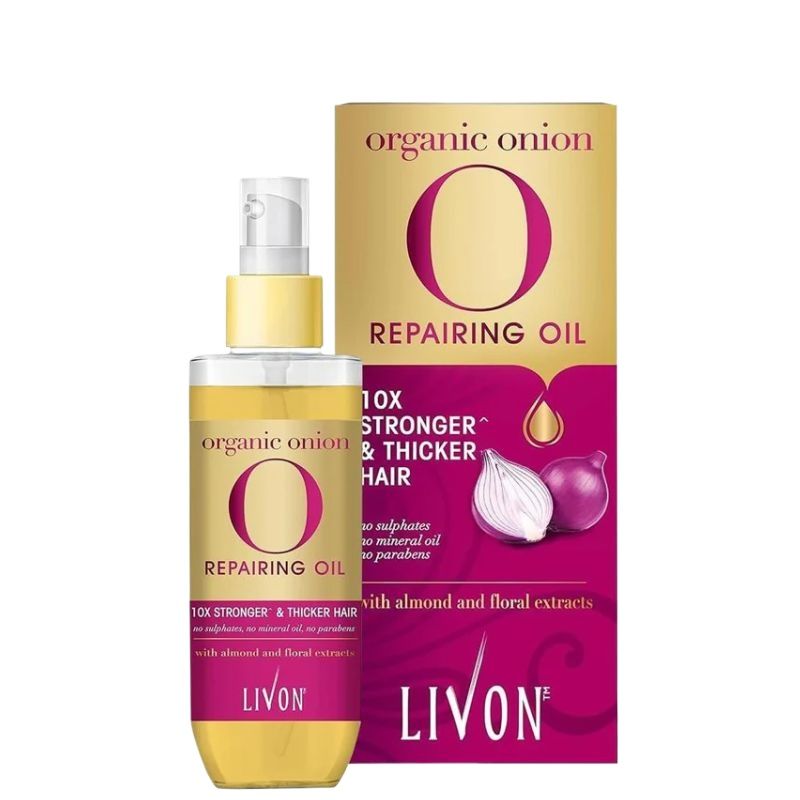 Livon Organic Onion Repairing Hair Oil with Almond & Floral Extracts 100ml – Hair Fall Control Strengthening Nourishing Hair 
