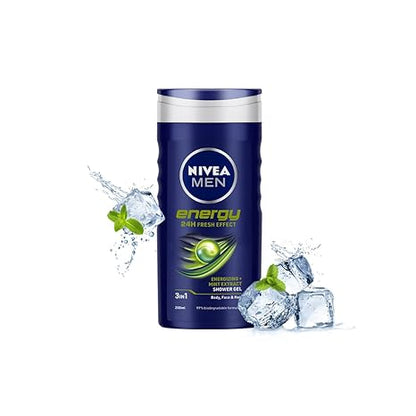 Nivea Men 3 in 1 Energy 24H Fresh Effect Shower Gel 250ml