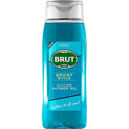 Brut Sport Style All-in-One Hair & Body Shower Gel for Men 500ml – Deep Cleansing Fresh Masculine Fragrance Shower Gel for Da