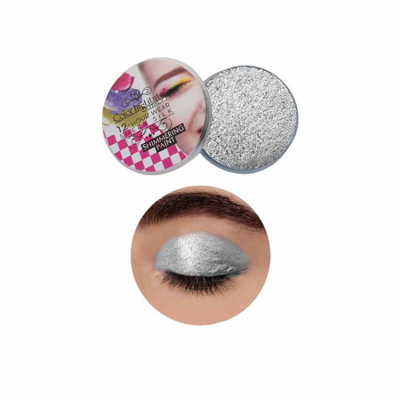 Color Institute Shimmer Eyeshadow . Eye Shimmering Paint (Shade:07) (Silver Fogg)