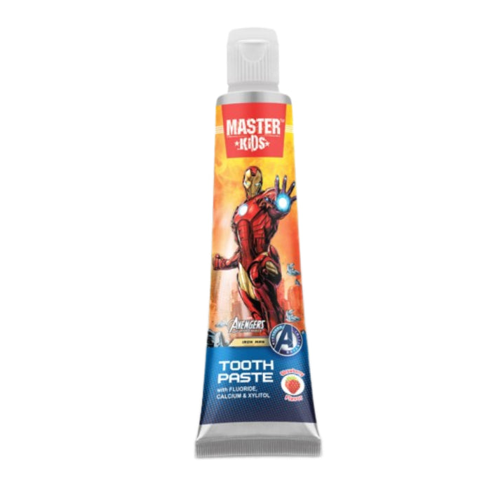 Master Kids Iron Man Toothpaste 50g - Fluoride Kids Tooth Paste for Cavity Protection, Strong Teeth & Gums Care with Fun Supe