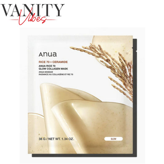 Anua Rice 70+ Ceramide Glow Collagen Mask 1 Pc