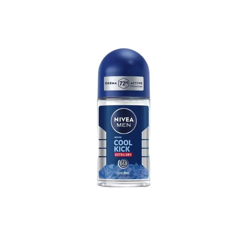 Nivea Men Cool Kick Extra Dry Cool Blue 72H Deodorant Roll on 50ml
