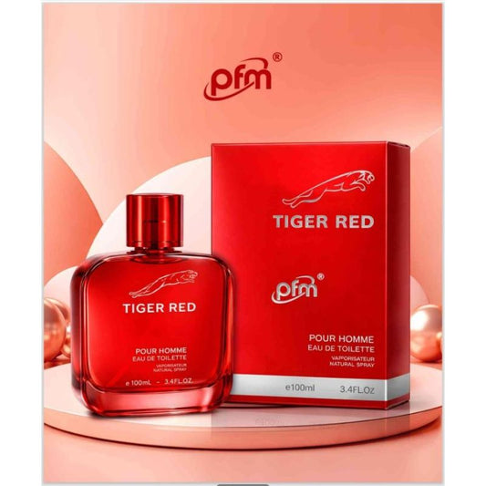 Tiger Red PFM Pour Homme Eau de Toilette 100ml - Long Lasting Warm Spicy Woody Fragrance Perfume for Men Bold Masculine Daily