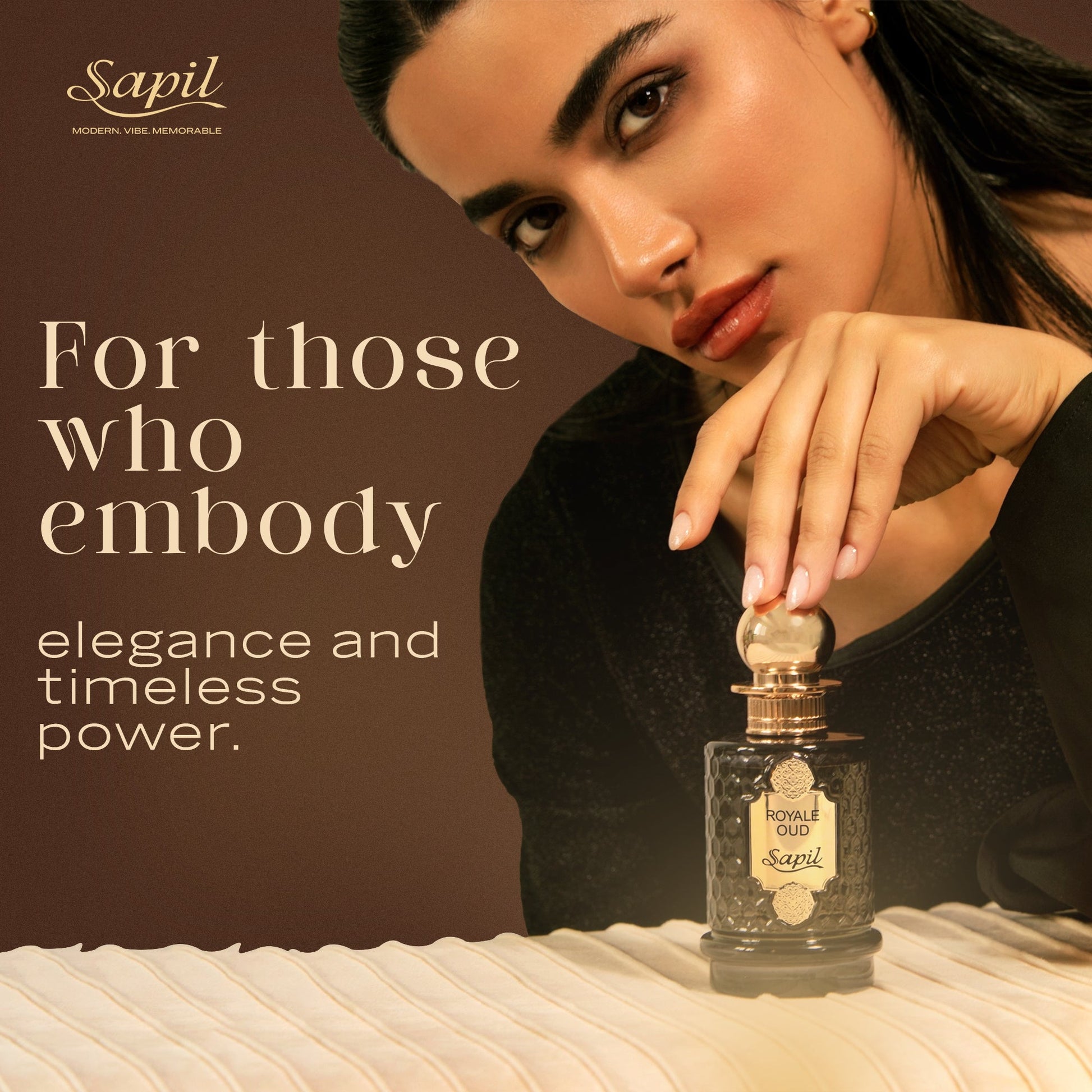 Sapil Royale Oud Eau de Parfum for Men & Women 100ml - Long Lasting Luxury Oud Woody Fragrance Perfume with Rich Oriental Not