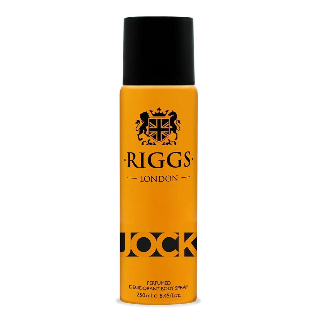 Riggs London Jock Perfumed Deodorant Body Spray 250ml Long-Lasting Bold & Masculine Fragrance