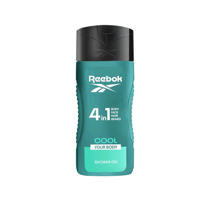 Reebok Men 4-in-1 Cool Your Body Shower Gel 400ml – All-in-One Hair, Face & Body Wash for Deep Cleansing, Long Lasting Fresh 