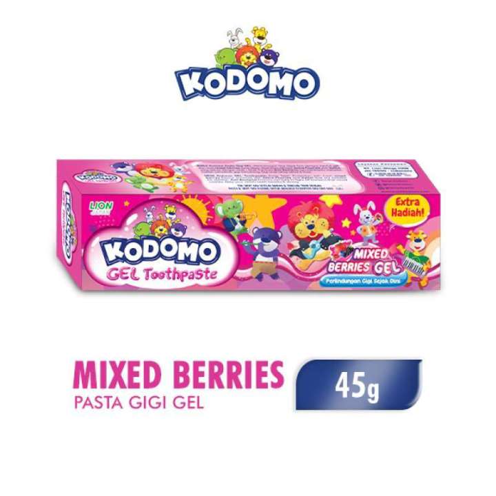 Kodomo Lion Japan Mixed Berries Gel Toothpaste 45g Extra Gift Gentle Cavity Protection for Kids