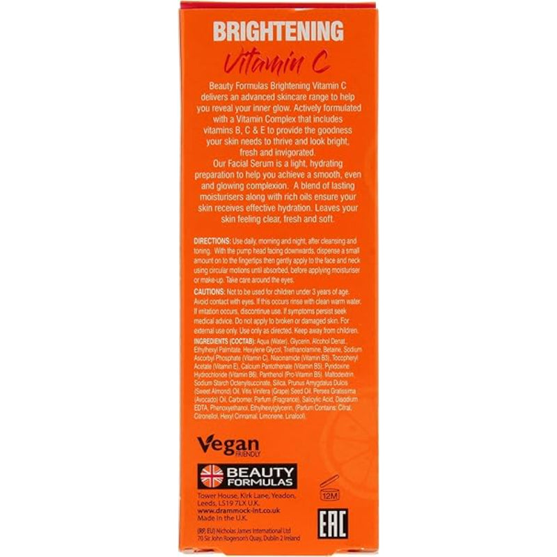 Beauty Formulas Brightening Vitamin C Facial Serum 30ml