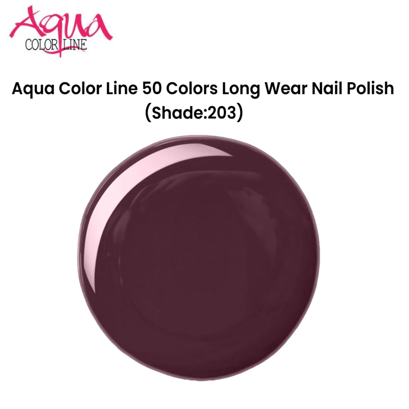 Aqua Color Line 50 Colors Long Wear Nail Polish (Shade:203)
