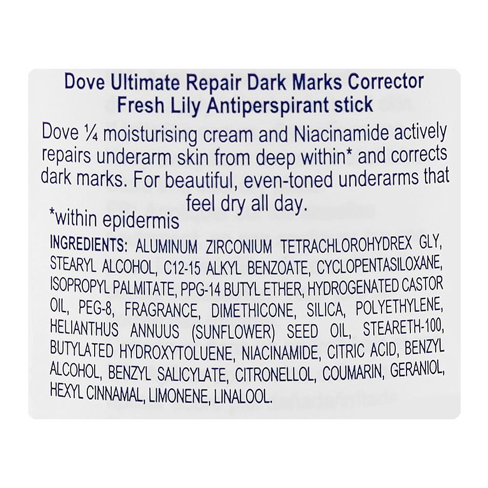 Dove Ultimate Repair Dark Marks Corrector Anti-Perspirant Deodorant Stick Fresh Lily 40g