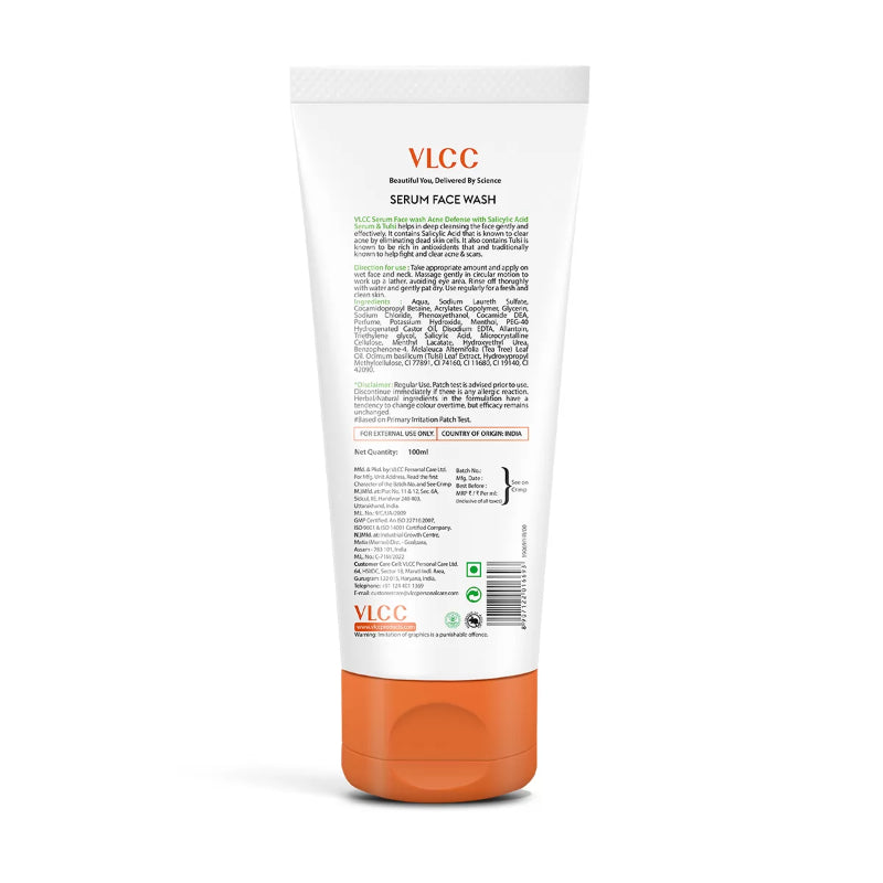 VLCC Acne Defense Serum Face Wash with Salicylic Acid & Tulsi 150ml
