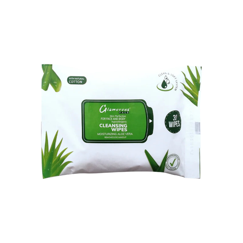 Glamorous Face Cleansing Makeup Remover Wipes 30 Pieces (ALOEVERA)