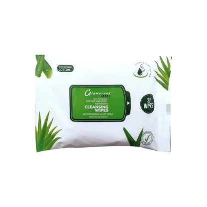 Glamorous Face Cleansing Makeup Remover Wipes 30 Pieces (ALOEVERA)