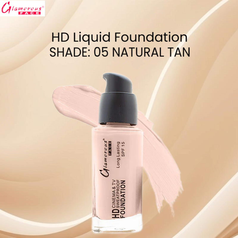 Glamorous Face HD Liquid Foundation (05 Natural Tan)