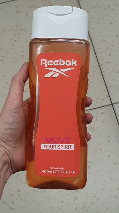 Reebok Women Move Your Spirit Shower Gel 400ml – All-in-One Hair, Face & Body Wash for Deep Cleansing, Long Lasting Fresh Fem