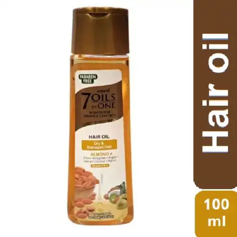 Emami 7 Oils in One Almond Hair Oil 50ml - Nourishing Hair Care Oil for Strong, Smooth, Shiny & Healthy Hair Daily Use