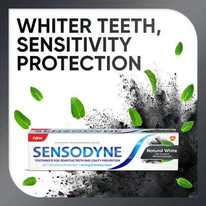 Sensodyne Natural White Fluoride Toothpaste 75ml Gentle Whitening for Sensitive Teeth