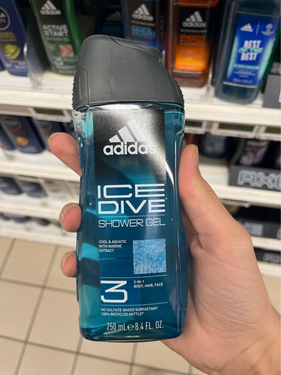 Adidas Ice Dive 3-in-1 Body, Hair & Face Wash Shower Gel 250ml