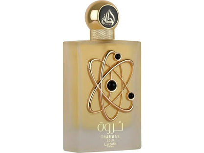 Lattafa Tharwah Gold Eau de Parfum 100ml - Long Lasting Original Luxury Unisex Fragrance for Men & Women
