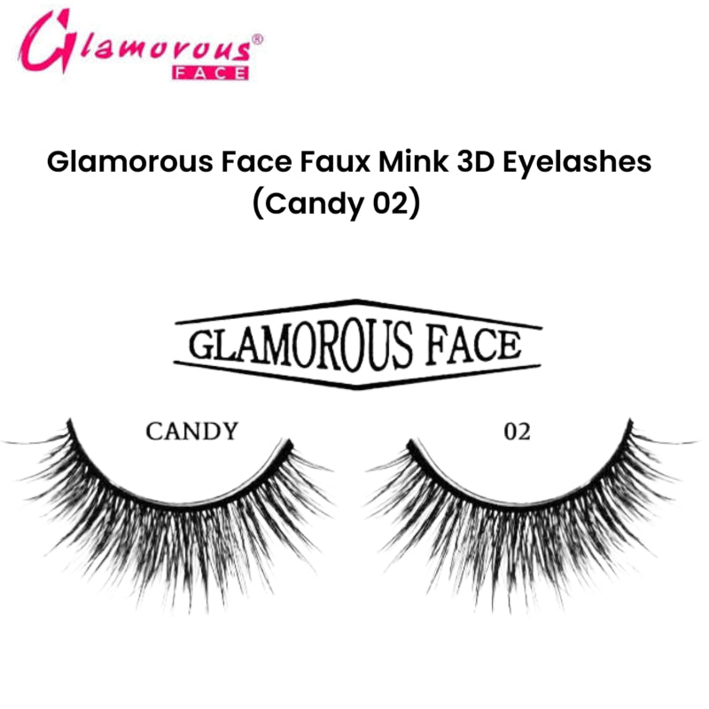 Glamorous Face Faux Mink 3D Eyelashes (Candy 02)