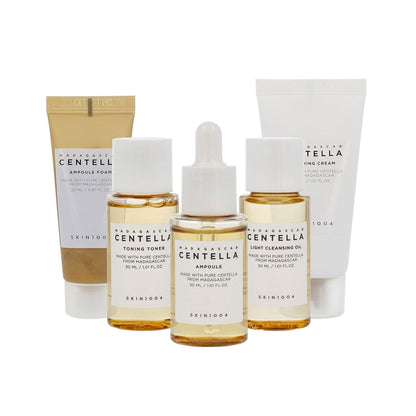 SKIN1004 Madagascar Centella Travel Kit Travel-Sized Skincare Set Soothing & Hydrating Essentials (K Beauty)
