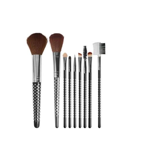 Glamorous Face 8 Pieces Brush Set With Ring Stand (Silver)