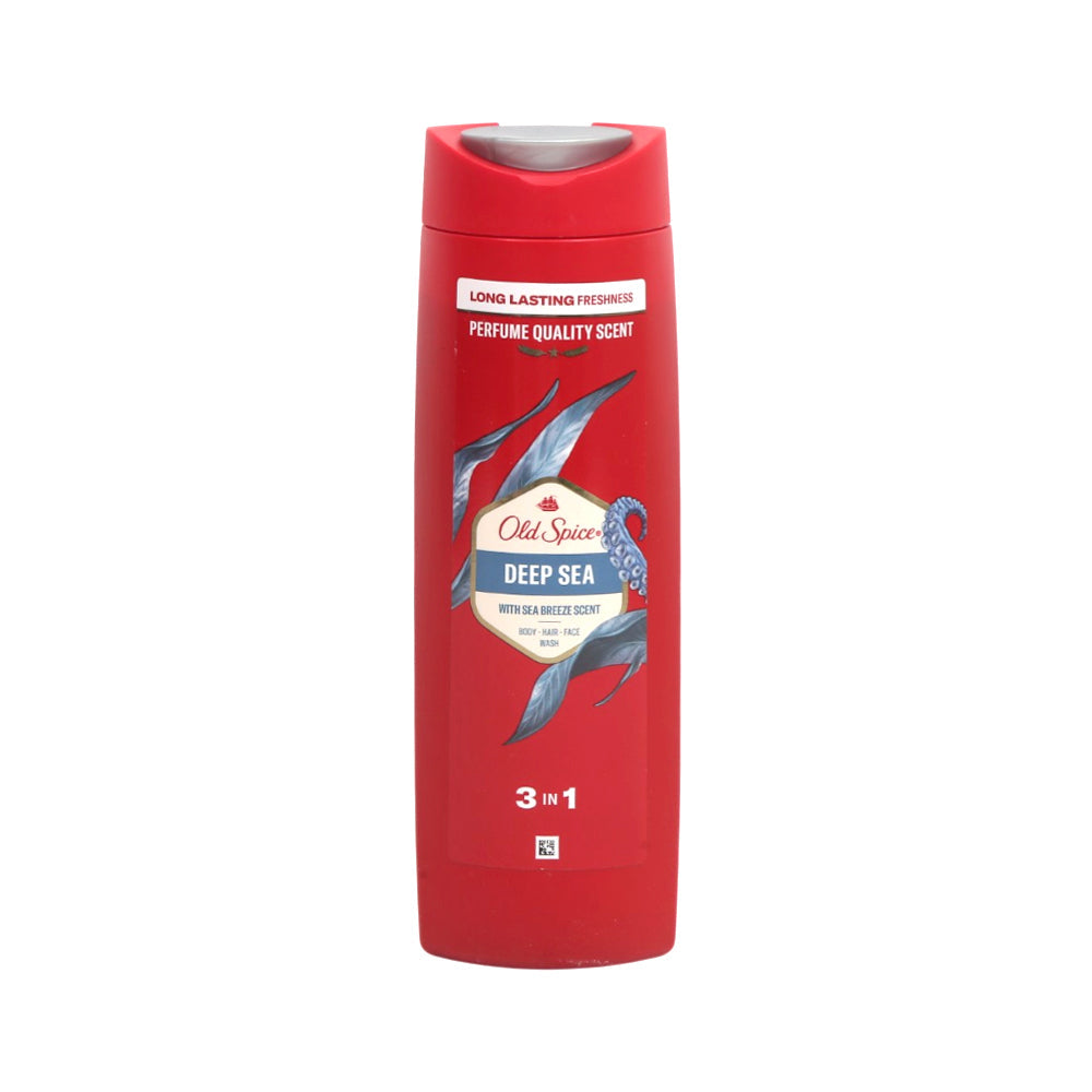 Old Spice Deep Sea 3 in 1 Body, Hair & Face Wash 400ml - Fresh Sea Breeze Scent Shower Gel for Deep Cleansing, Oil Control & 