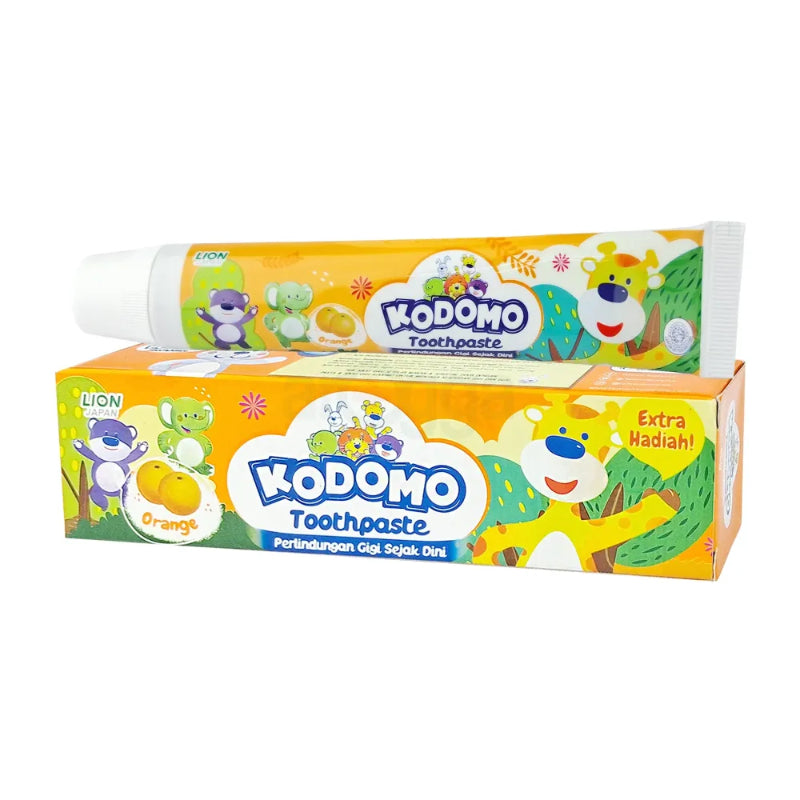 Kodomo Lion Japan Orange Toothpaste 45g Extra Gift Gentle Cavity Protection for Kids