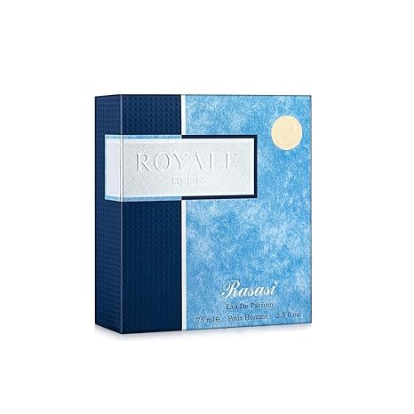 Rasasi Royale Blue Eau de Parfum 75ml - Long Lasting Original Fresh Masculine Fragrance for Men