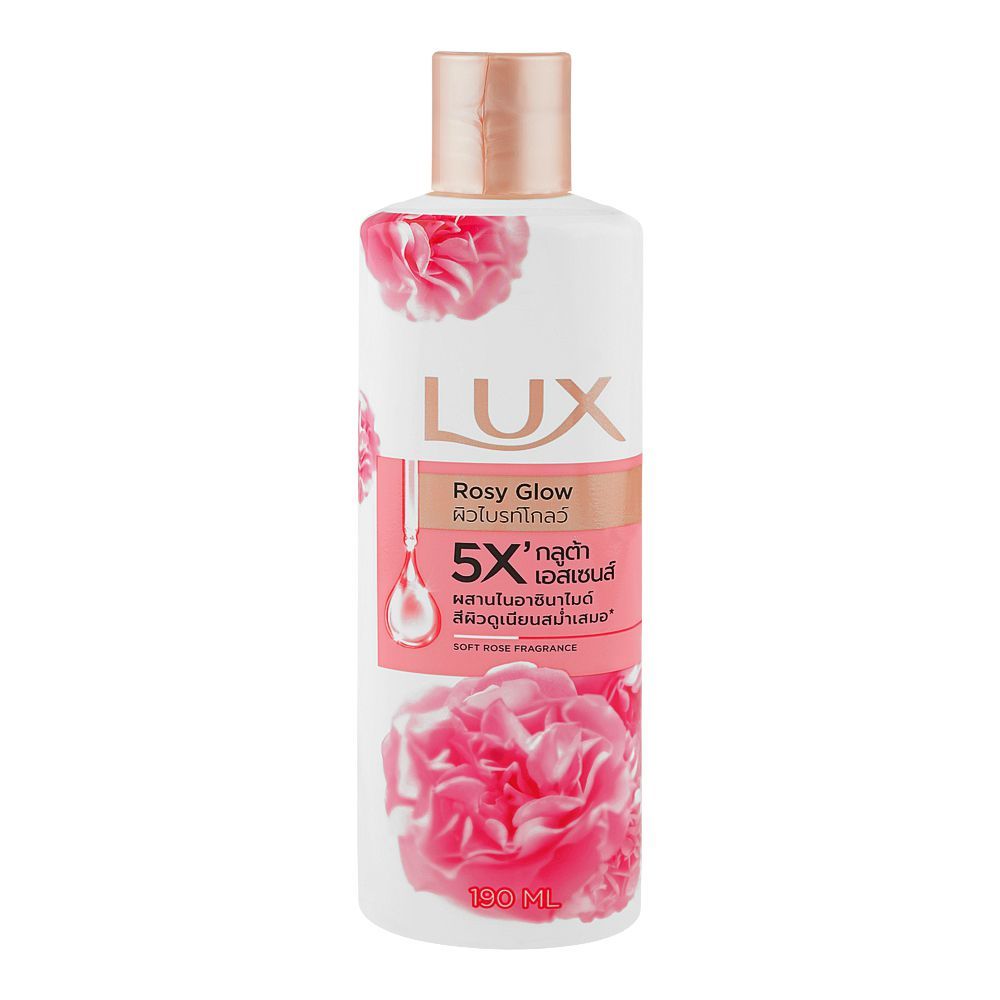 Lux Rosy Glow 5X Soft Rose Fragrance Body Wash 190ml – Gentle Cleansing Shower Gel for Soft, Smooth & Radiant Skin