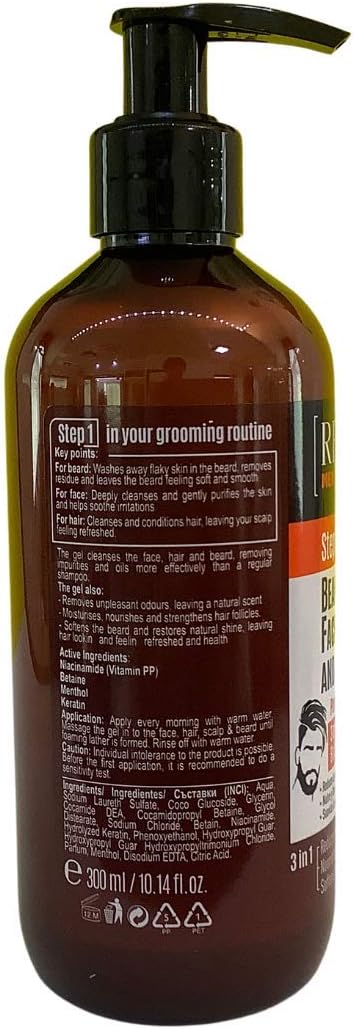 Revuele Men Care Solutions 3 In 1 Beard Face And Hair Wash 300ml