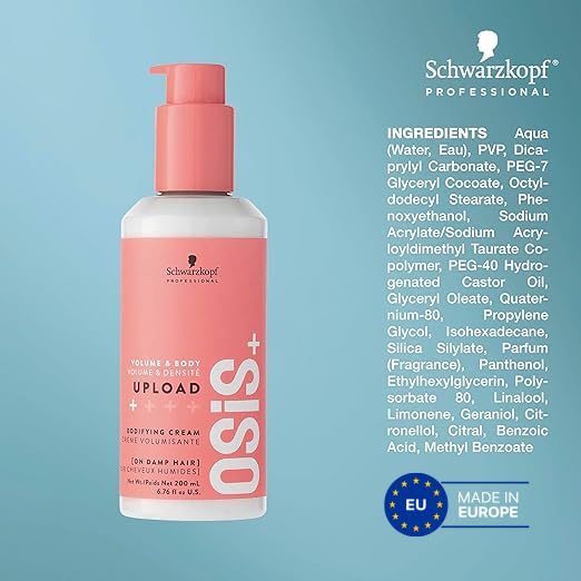 Schwarzkopf Professional Osis+ Upload Bodifying Hair Cream 200ml Volumizing & Lightweight Styling