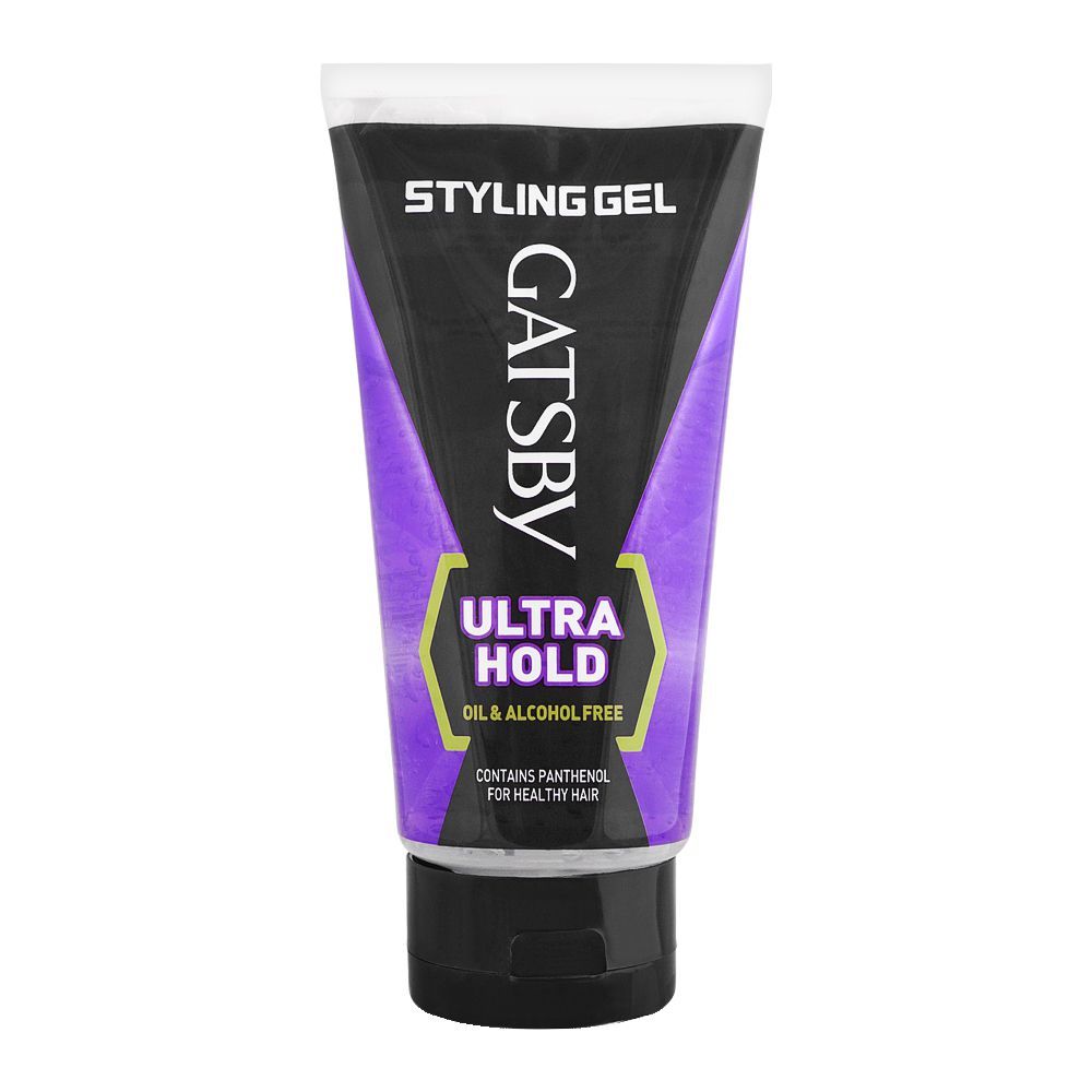 Gatsby Ultra Hold Hair Styling Gel 150ml – Oil Free & Alcohol Free Strong Hold Hair Gel for Long Lasting Wet Look, Maximum Co