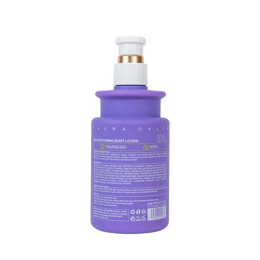 Only Aura Silk Restoring Body Lotion 400ml - Deep Moisturizing Skincare Lotion for Silky Smooth Skin, Dry Skin Repair, Long L