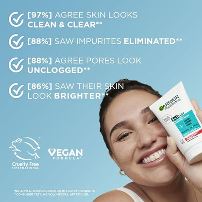 Garnier Pure Active 3-in-1 Clay Wash, Scrub & Mask 150ml Deep Cleansing & Oil Control