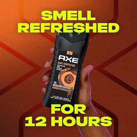 Axe Dark Temptation 12h Long Lasting Fragrance 3 In 1 Body Wash 400ml