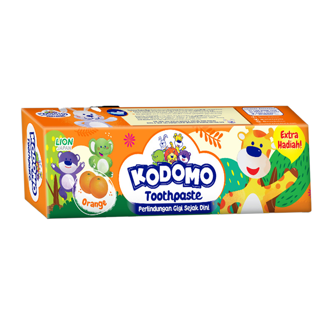 Kodomo Lion Japan Orange Toothpaste 45g Extra Gift Gentle Cavity Protection for Kids