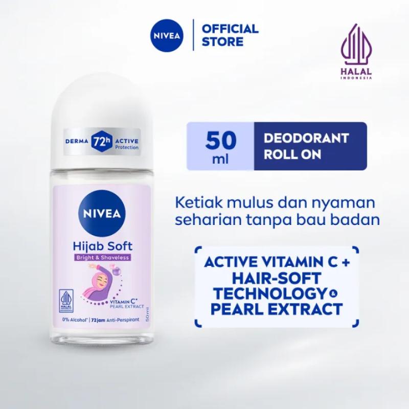 Nivea Hijab Soft Bright & Shaveless Vitamin C Pearl Extract 72H Anti-Perspirant Roll-On 50ml